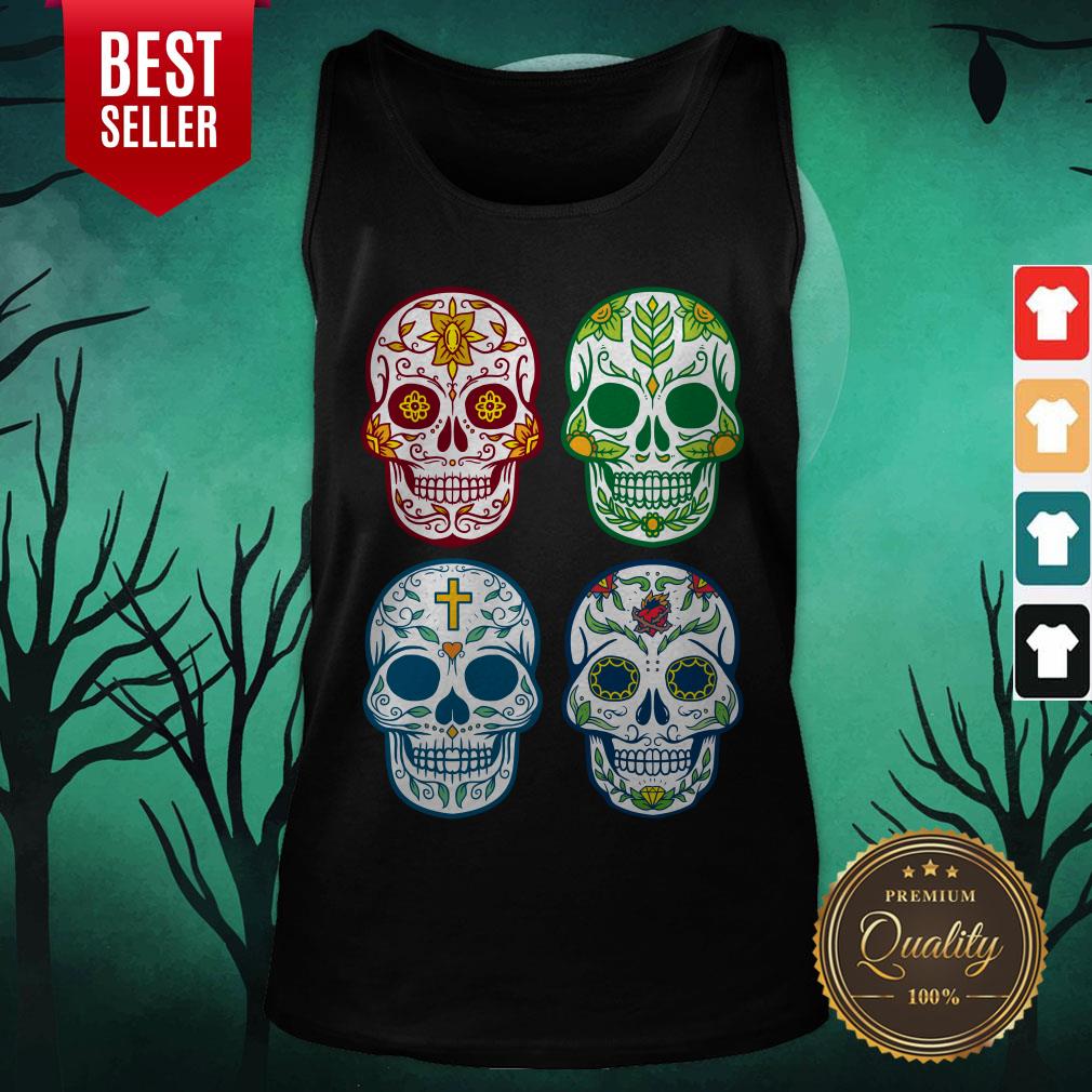 Sugar Skull Color Day Of Dead Dia De Muertos Shirt