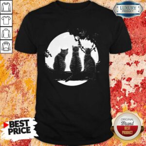 Happy Three Cats Under The Moon Shirt