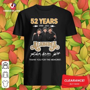 Hot 52 Years 1969 2021 Alabama Thank You For The Memories Signatures Shirt