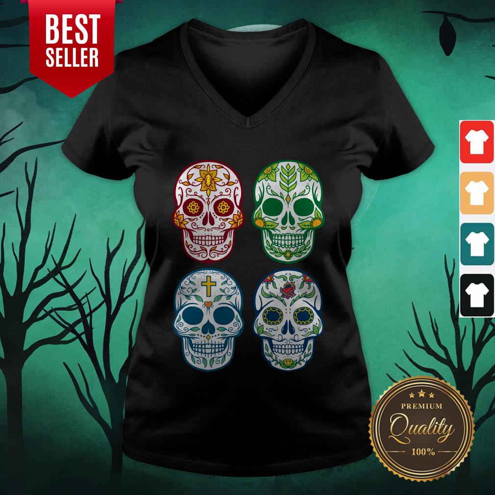 Sugar Skull Color Day Of Dead Dia De Muertos Shirt