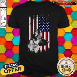 Funny German Shepherd American Flag 4th Of July Shirt