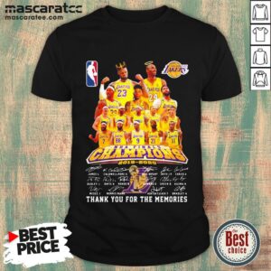 Los Angeles Lakers NBA Finals Champions 2019 2020 Thank You For The Memories Shirt