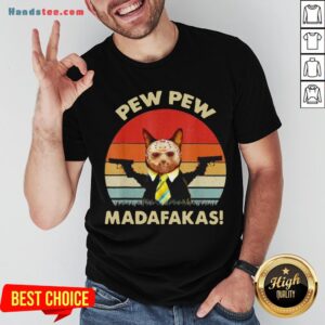 Cat Jason Voorhees Pew Pew Madafakas Vintage Retro Shirt