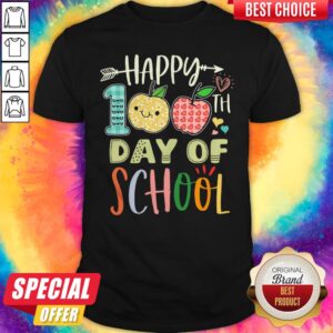 Cute Happy 100th Day Of School Apple Shirt