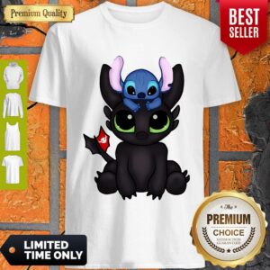 Awesome Baby Toothless Dragon And Stitch Flag Shirt