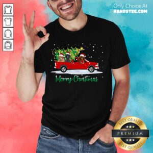 Official Poodle Red Car Truck Christmas Tree Funny Santa Xmas Dog Shirt