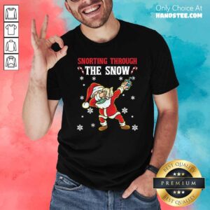 Snorthing Through The Snow Dabbing Santa Claus Face Mask Toilet Paper Hand Sanitizer Shirt