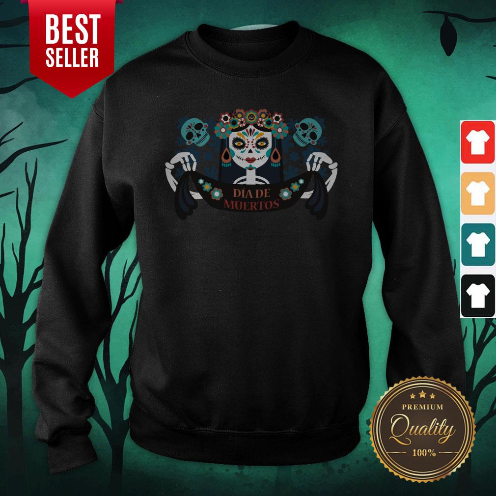 Sugar Skull Skeleton Girl Dia De Los Muertos Halloween Shirt