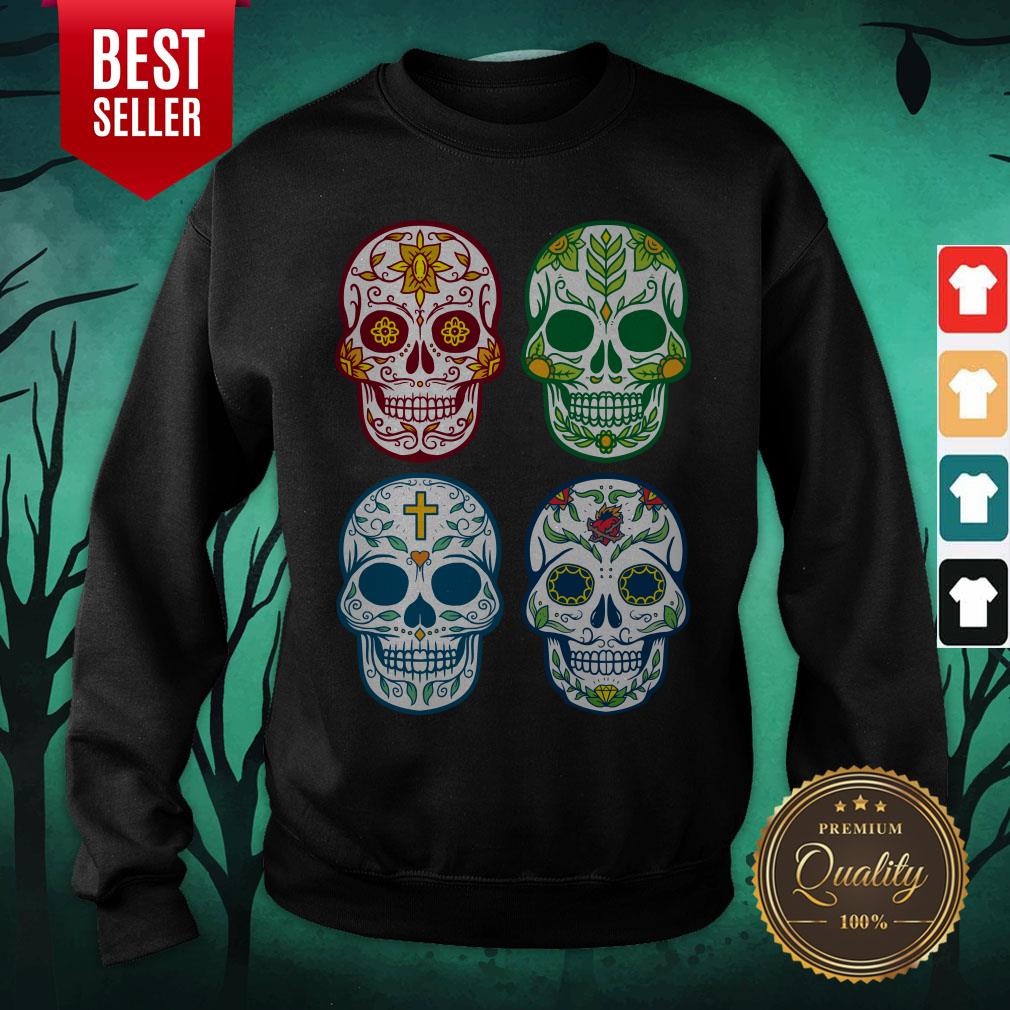 Sugar Skull Color Day Of Dead Dia De Muertos Shirt