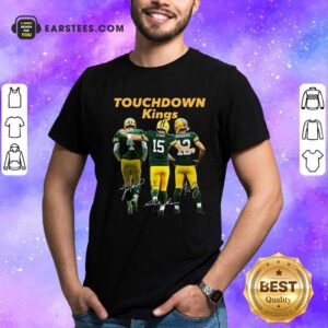 Awesome Green Bay Packers Touchdown Kings Brett Favre 4 Bart Starr 15 Aaron Rodgers 12 Signatures Shirt
