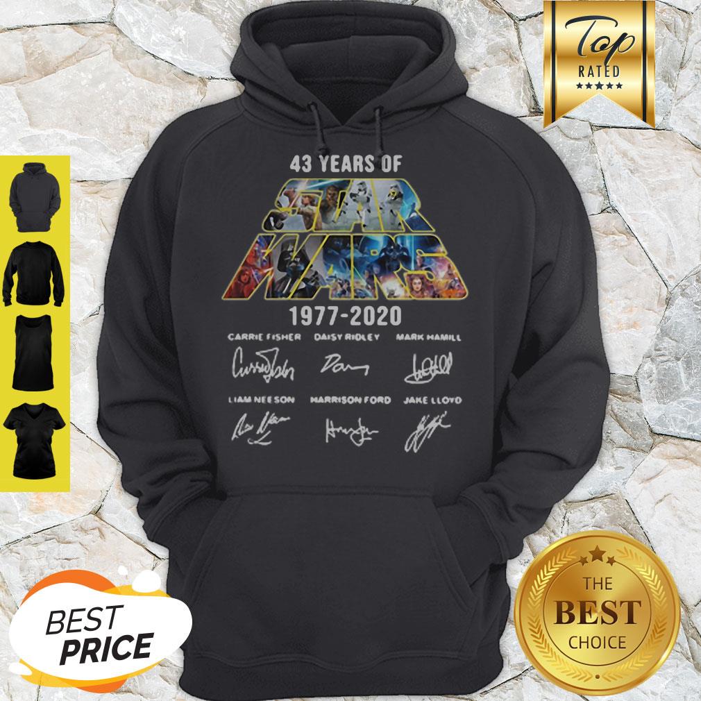 43 Years Of Star Wars 1977-2020 Signatures Carrie Fisher Shirt