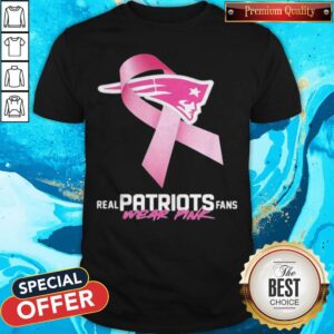 Real Patriots Fans Wear Pink Logo Cancer Awareness Shirt
