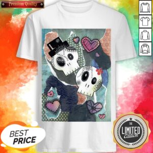 Day Of The Dead Dia De Los Muertos Paper Skull Couple Shirt