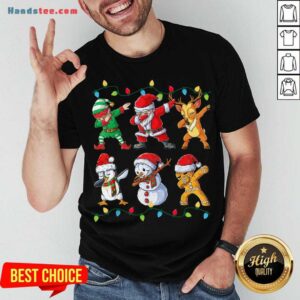 Perfect Christmas Dabbing Santa Friends Elf Snowmen Gingerbread For Boys Kids Xmas Gifts Shirt