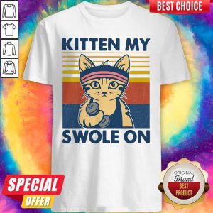 Funny Strong Cat Kitten My Swole On Vintage Shirt