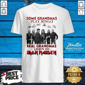 Original Plaid Some Grandmas Play Bingo Real Grandmas Listen To Iron Maiden Signature Shirt