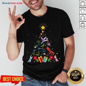 Pretty Dragonfly Christmas Tree Xmas Lover Gifts T-Shirt