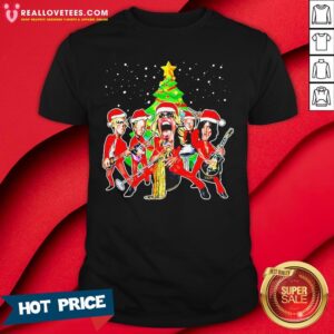 Premium Pink Floyd Aerosmith Santa Christmas Shirt