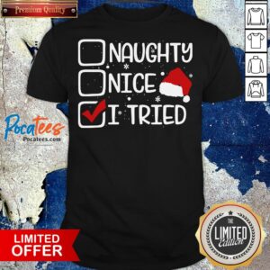 Nice Naughty Nice I Tried Christmas Shirt