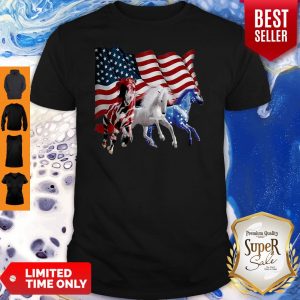 Official Three Horse American Flag Shirt