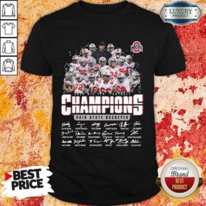 Unhappy Ohio State Buckeyes 2020 Big Ten Football 4 Champions Signatures Shirt