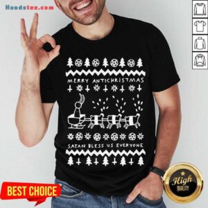 Original Merry Antichristmas Satan Bless Us Everyone Hugleikur Dagsson Shirt
