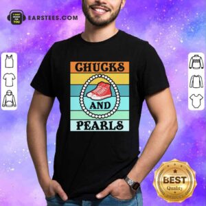 Funny Vintage Chucks And Pearls With Kamala Harris For President 2021 Shirt