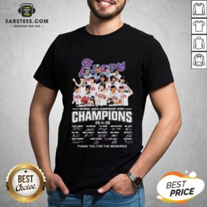 Nice Atlanta Braves National League Championship Series Champions 2020 Thank You For The Memories Signatures Shirt