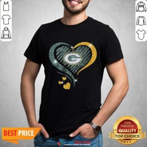 Love Green Bay Packers Heart Shirt