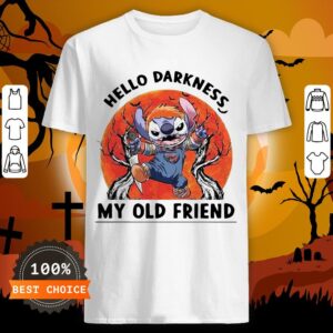 Stitch Jack Voorhees Hello Darkness My Old Friend Halloween Shirt