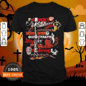 Halloween Chucky Jason Voorhees Leatherface Michael Myers Ghostface Jigsaw Freddy Krueger Pennywise Pinhead Shirt