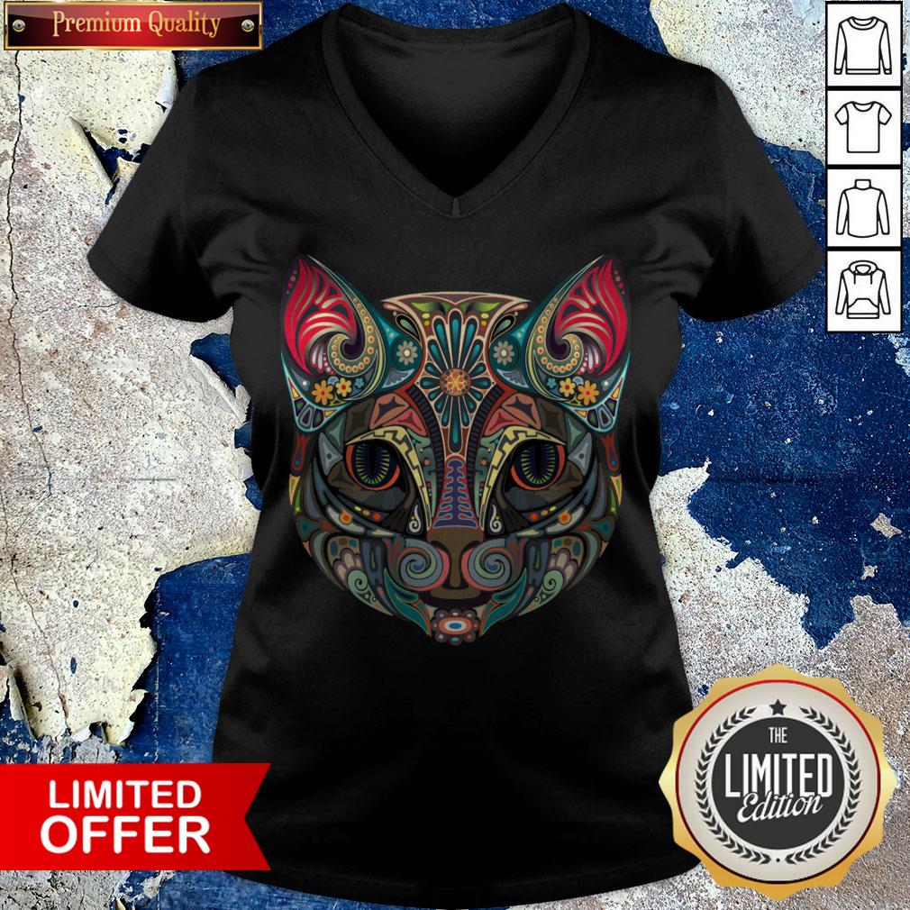Cat Sugar Skull Dia De Los Muertos Day Of The Dead Shirt