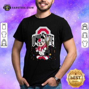 Pretty Mickey Mouse And Cup Ohio State Buckeyes Shirt