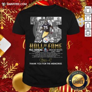 Nice 75 Paul Hornung 1935 2020 Hall Of Fame Thank You For The Memories Signature Shirt