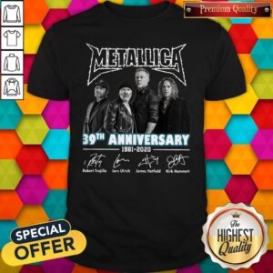 Top Metallica 39th Anniversary 1981 2020 Signatures A Shirt