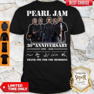 Pearl Jam 30nd Anniversary 1990 2020 Thank You For The Memories Shirt