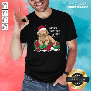 Awesome Merry Christmas Y’all Puppy Dog Shirt