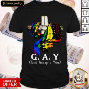 Nice LGBT Cross Jesus Gay God Accepts You Shirt