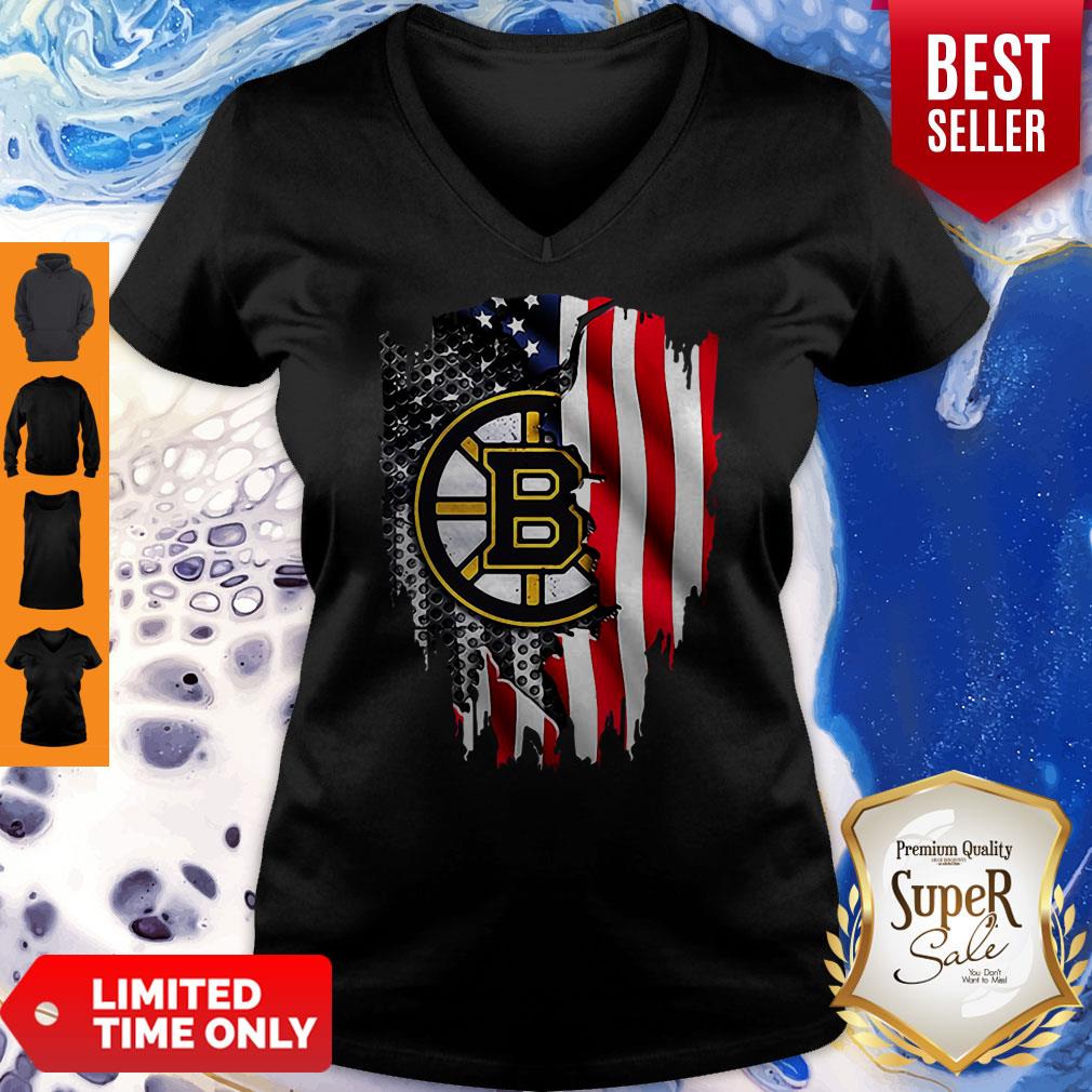 Boston Bruins American Flag 4th Of July Independence Day Shirt