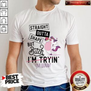 Funny Unicorn Straight Outta Shape But Bitch I’m tryin’ I’m Hungry Shirts