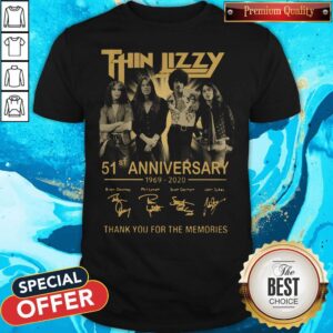 Thin Lizzy 51st Anniversary 1969 2020 Thank You For The Memories Signatures Shirt