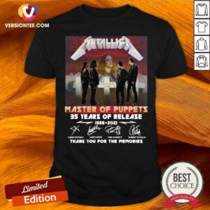 Nice Metallica Master Of Puppets 35 Years Of Release Thank You For The Memories Signatures Shirt
