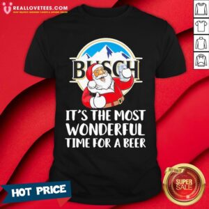 Pro Santa Claus Drinking Busch Light It’s The Most Wonderful Time For A Beer Shirt