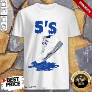 Relaxed Sneaker Dripping Air Jordan Retro 5 Blue Shirt