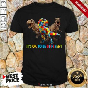 Ecstatic Its Ok To Be Different Autism Dinosaur Shirt
