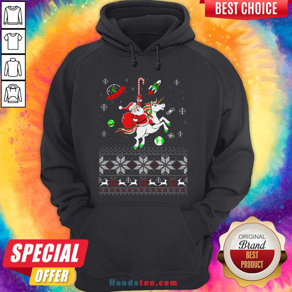 Colorful Santa Unicorn Ugly Christmas Shirt