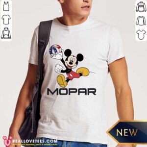 Mopar Logo And Disney Mickey Mouse Smile American Flag Shirt
