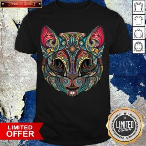 Cat Sugar Skull Dia De Los Muertos Day Of The Dead Shirt