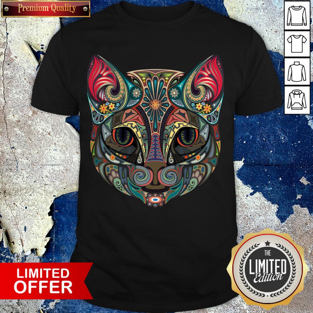 Cat Sugar Skull Dia De Los Muertos Day Of The Dead Shirt