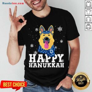 Premium Merry Christmas Happy Hanukkah German Shepherd Dog Funny Noel Xmas Shirt